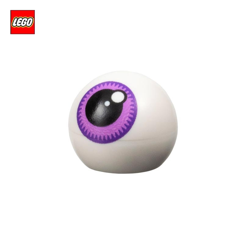 Technic Ball with Dark Purple Eye and Black Pupil Print - LEGO® Part 32474