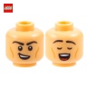 Tête de minifigurine (2 faces) homme souriant / yeux fermés - Pièce LEGO® 108148