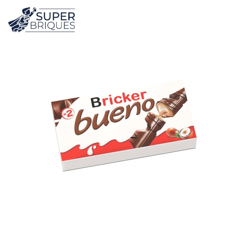 Tile 1x2 with "Bricker Bueno" print - UV Printed LEGO® Part