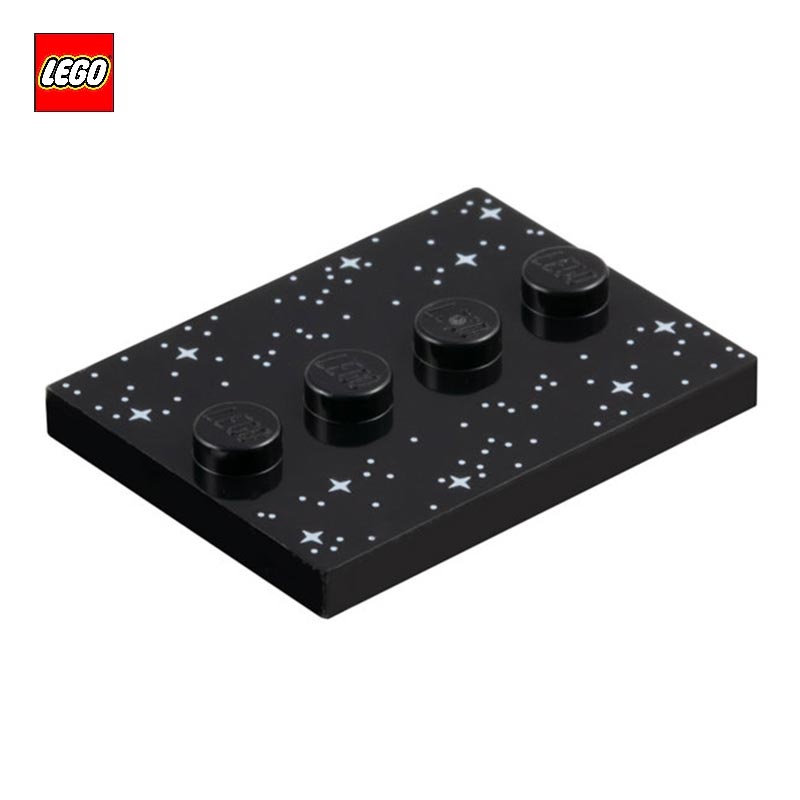 Plaque de présentation figurine 4x3 avec motif étoiles - Pièce LEGO® 88646