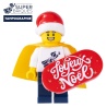 Tile Rounded 2x4 with Joyeux Noël Print - LEGO® Pad Printed Custom Part