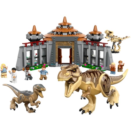 Le centre des visiteurs : l’attaque du T. rex et du vélociraptor - LEGO® Jurassic Park 76961