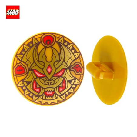 Round Shield with Gold Dragon - LEGO® Part 105523