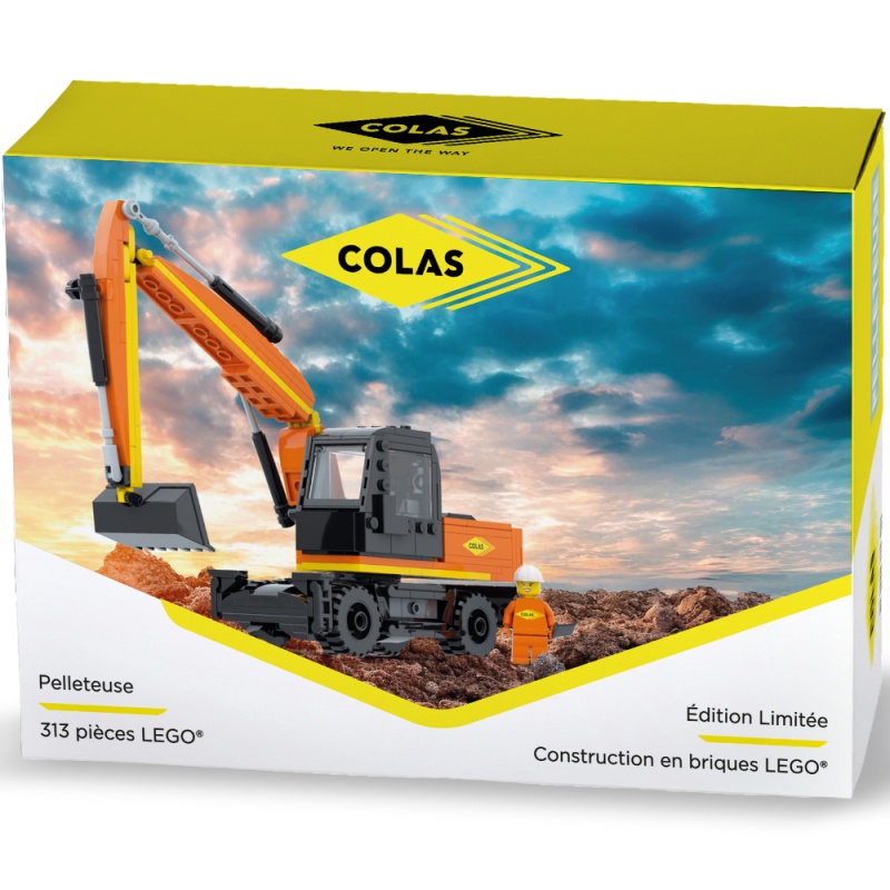 La pelle hydraulique sur pneus - Boîte Colas exclusive