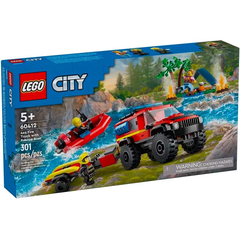 Le camion de pompiers 4x4 et le canot de sauvetage - LEGO® City 60412