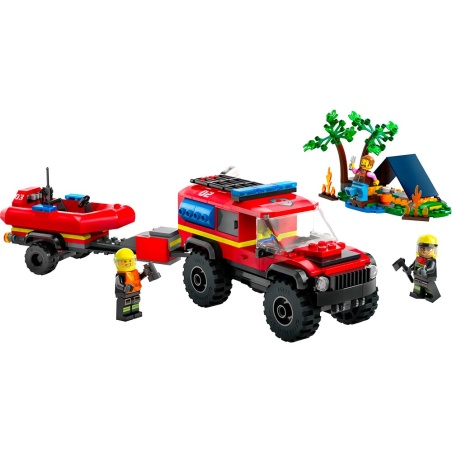 Le camion de pompiers 4x4 et le canot de sauvetage - LEGO® City 60412
