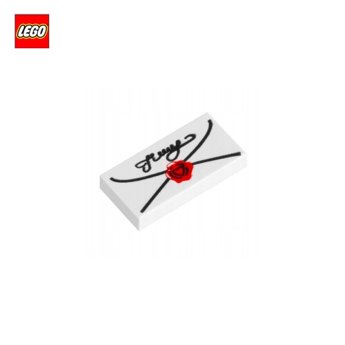 Tuile 1x2 motif enveloppe avec sceau - Pièce LEGO® 83608