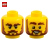 Tête de minifigurine (2 faces) Homme souriant / mécontent - Pièce LEGO® 112492