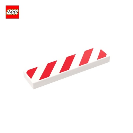 Tuile 1x4 avec bandes rouges - Pièce LEGO® 19973