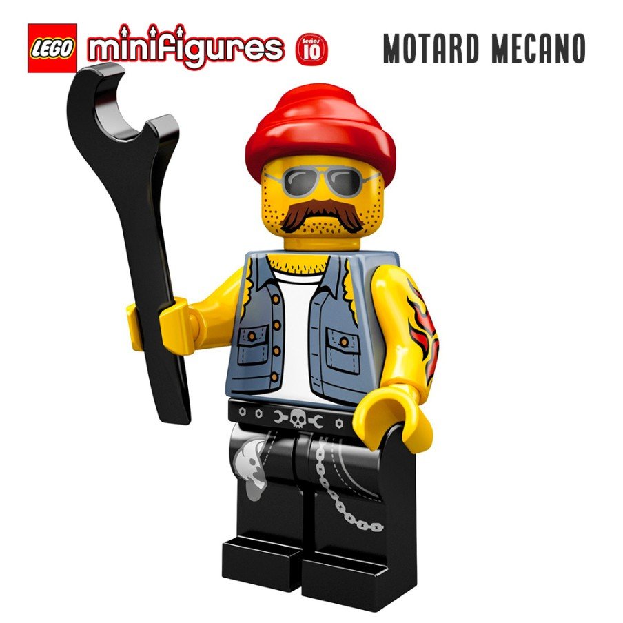 Minifigure LEGO® Série 10 - Le motard mécano