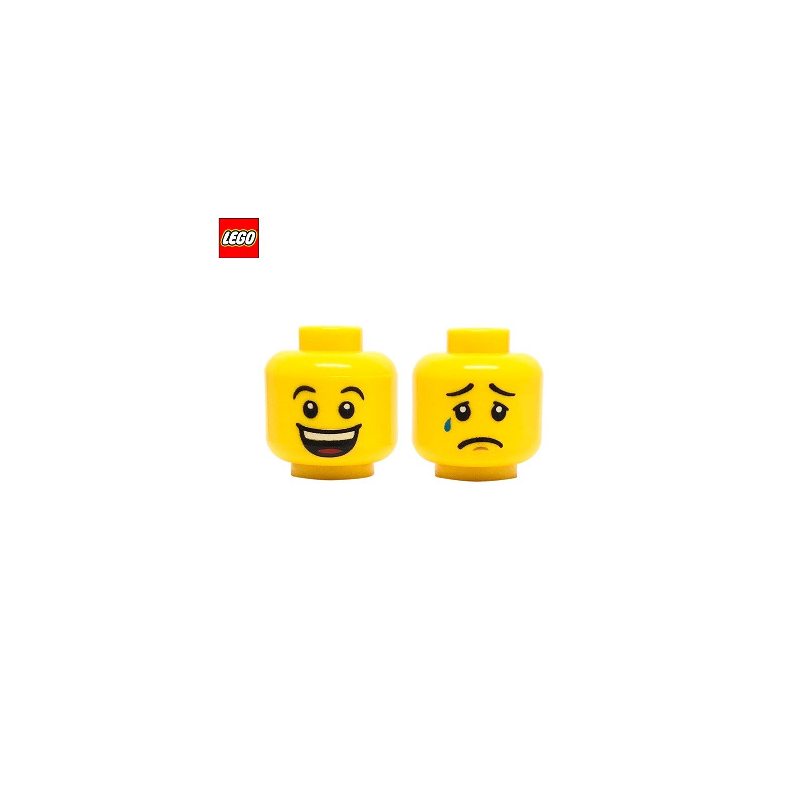 Tête de minifigurine (2 faces) Sourire et pleurs - Pièce LEGO® 3626cpr0579