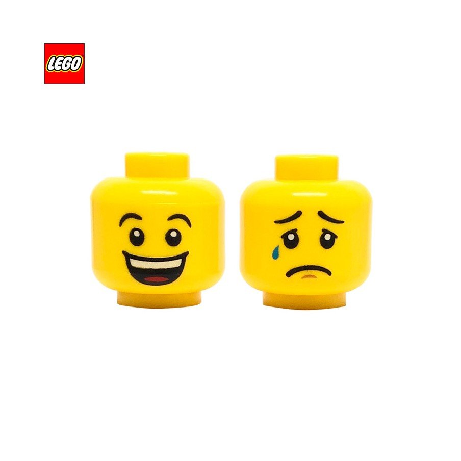 Tête de minifigurine (2 faces) Sourire et pleurs - Pièce LEGO® 3626cpr0579
