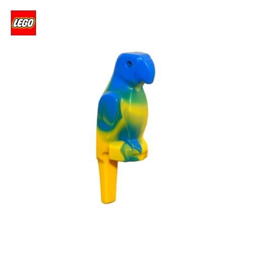 Un Perroquet Lego Est Assis Sur Un Morceau De Bois.