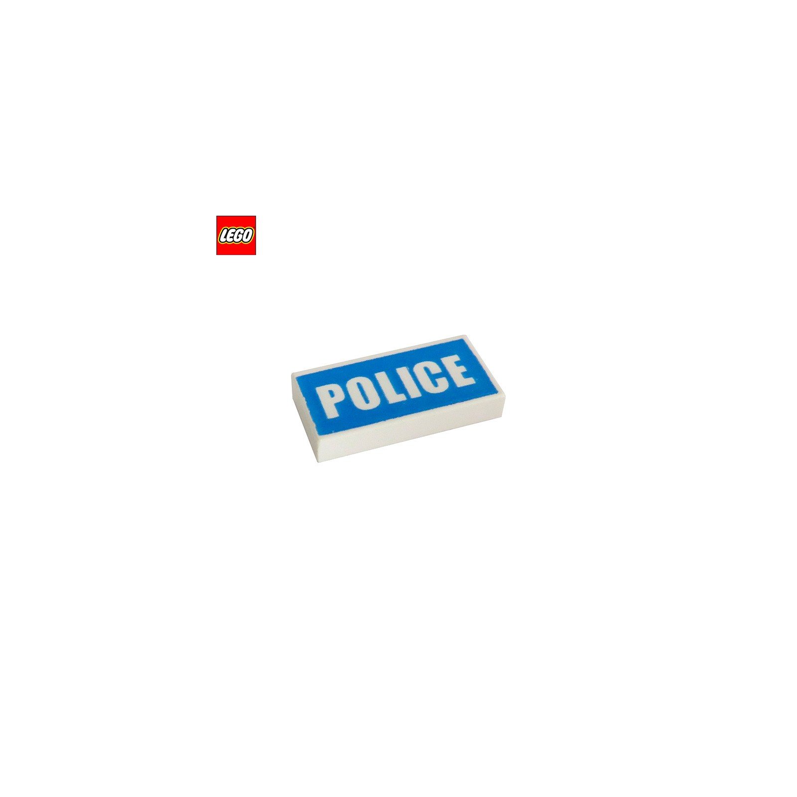 Tuile 1x2 Police - Pièce LEGO® 93073