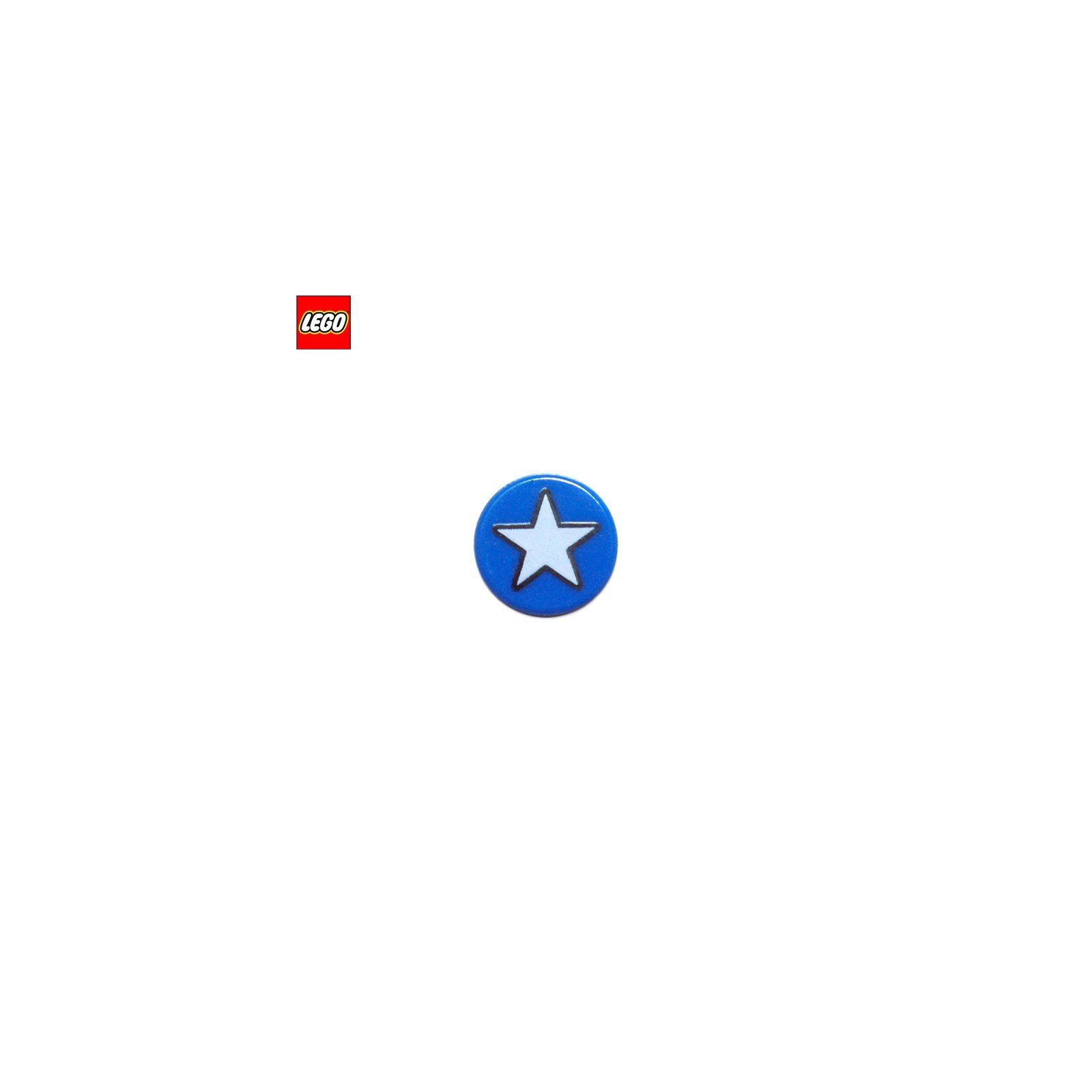 Tuile ronde 1x1 motif étoile - Pièce LEGO® 25201
