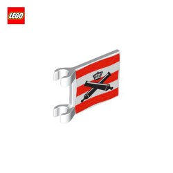 Drapeau carré 2x2 avec couronne et canons croisés - Pièce LEGO® 84602