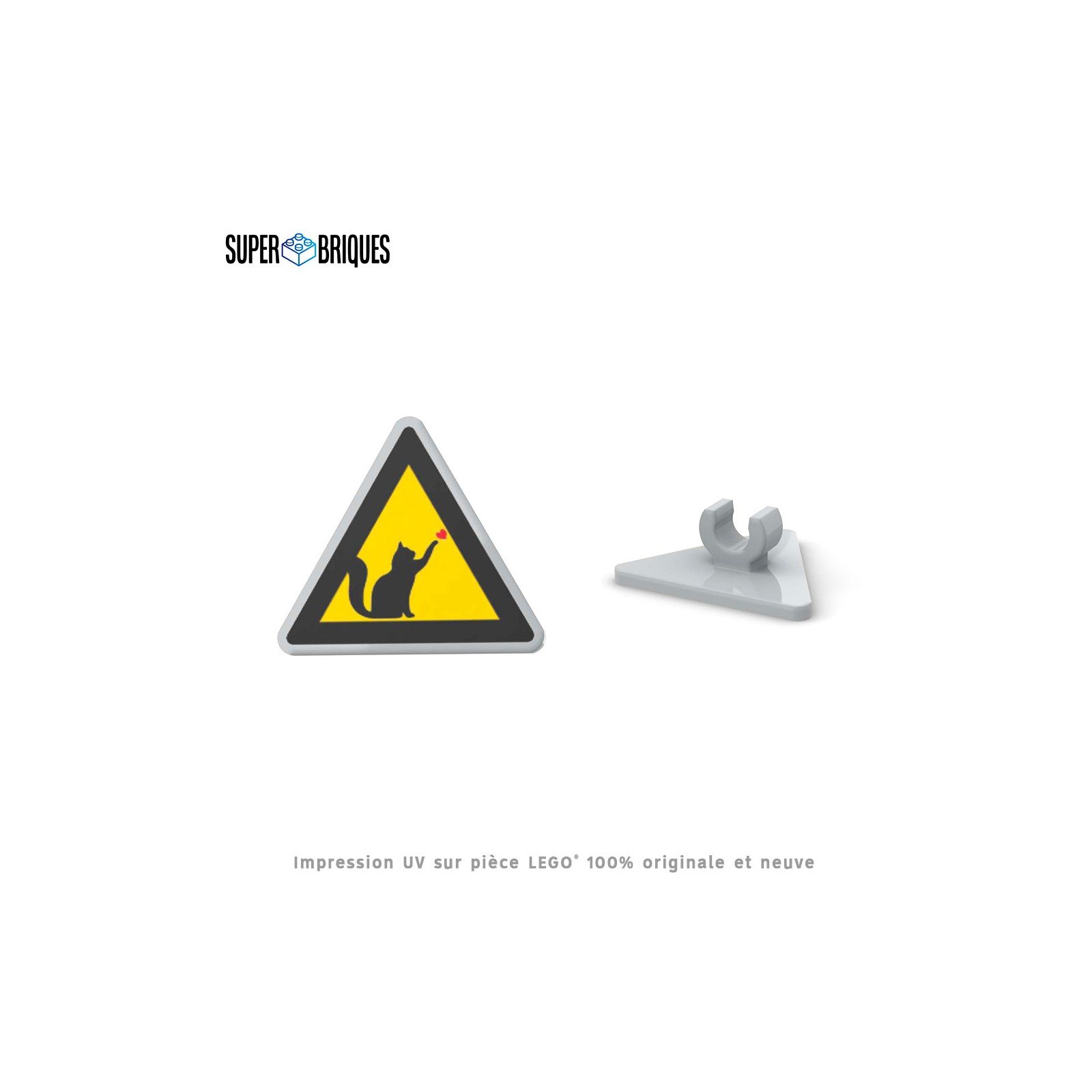 Panneau Danger chat - Pièce LEGO® customisée