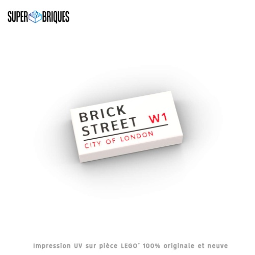 Panneau de rue anglais "Brick Street" - Pièce LEGO® customisée