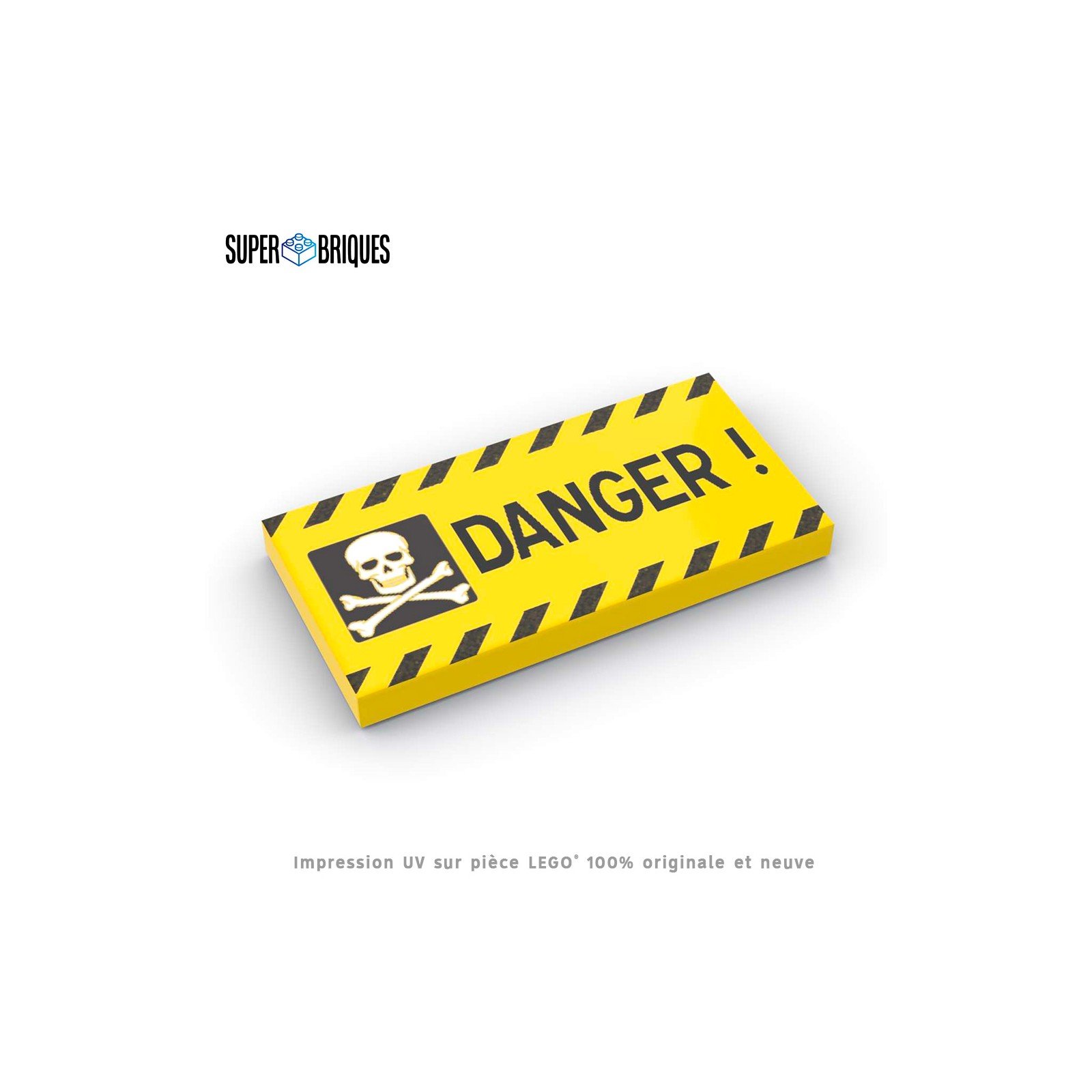 Panneau Danger 2x4 - Pièce LEGO® customisée