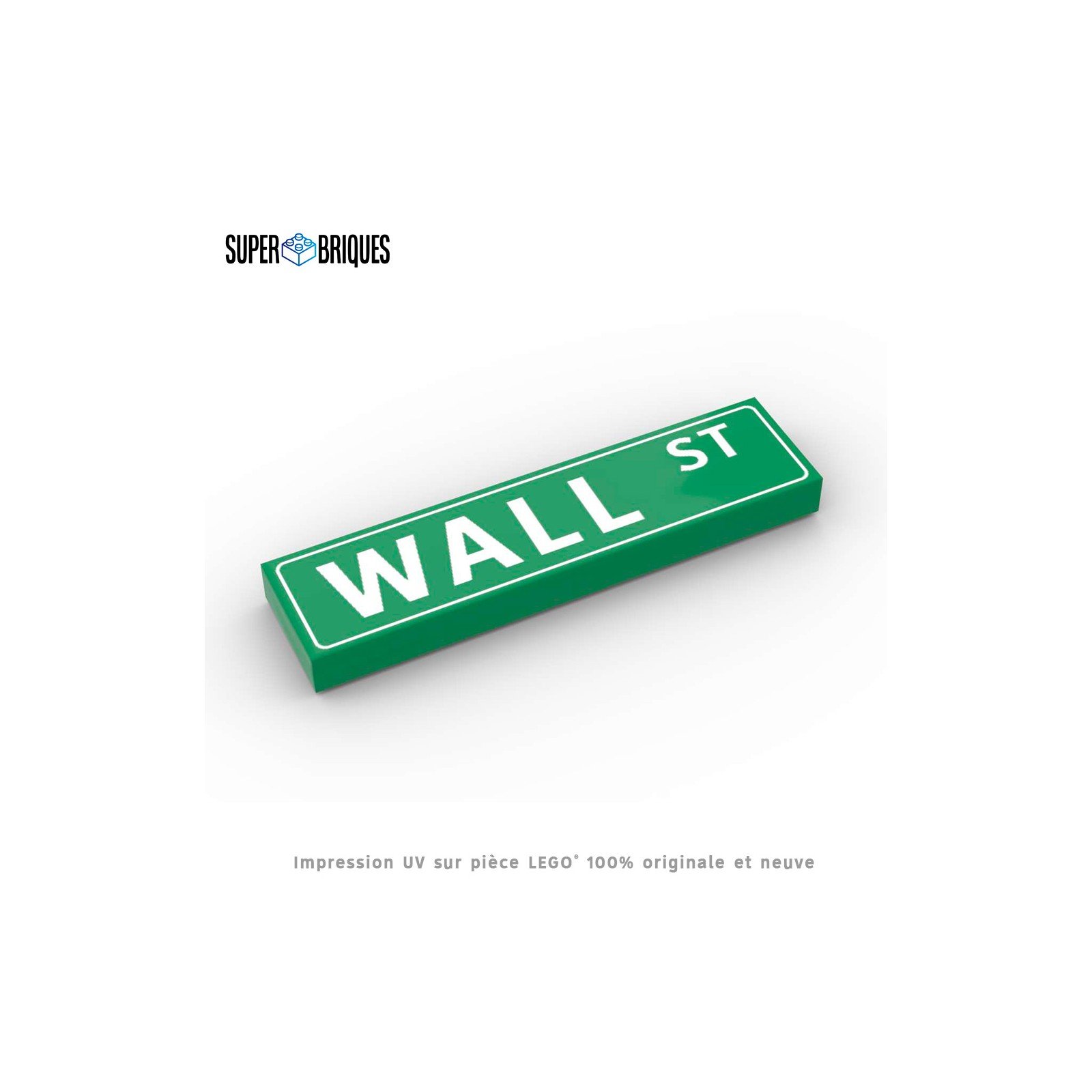 Panneau de rue New York "Wall Street" - Pièce LEGO® customisée