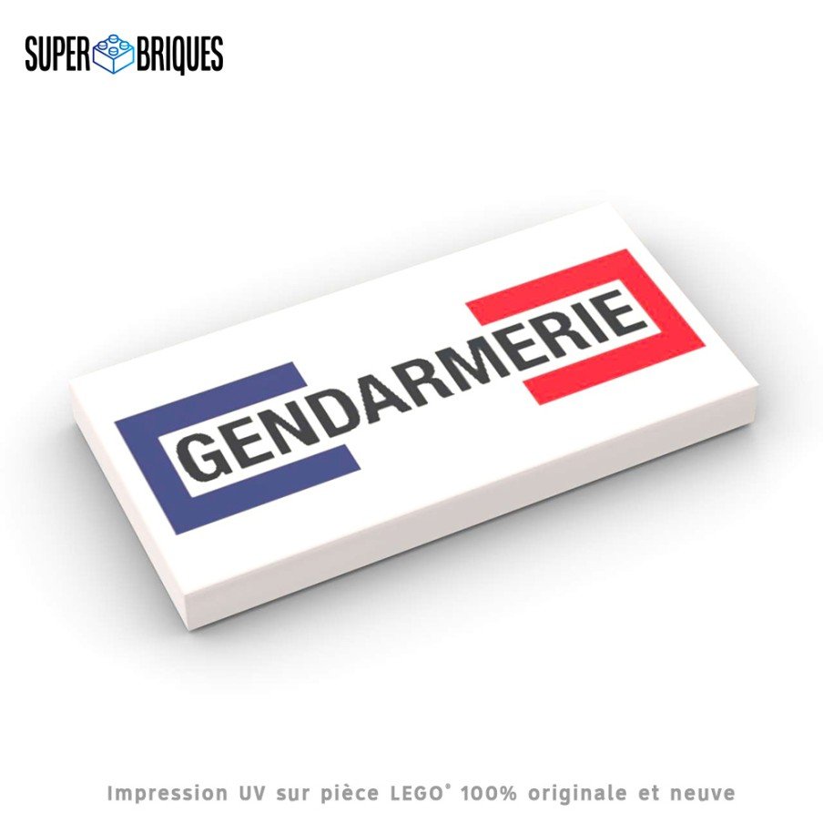 Panneau 2x4 Gendarmerie - Pièce LEGO® customisée