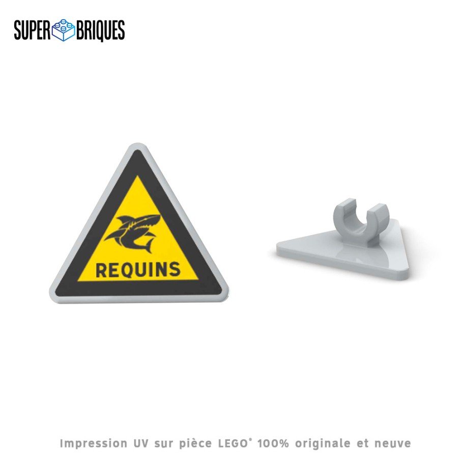 Panneau Danger requins - Pièce LEGO® customisée