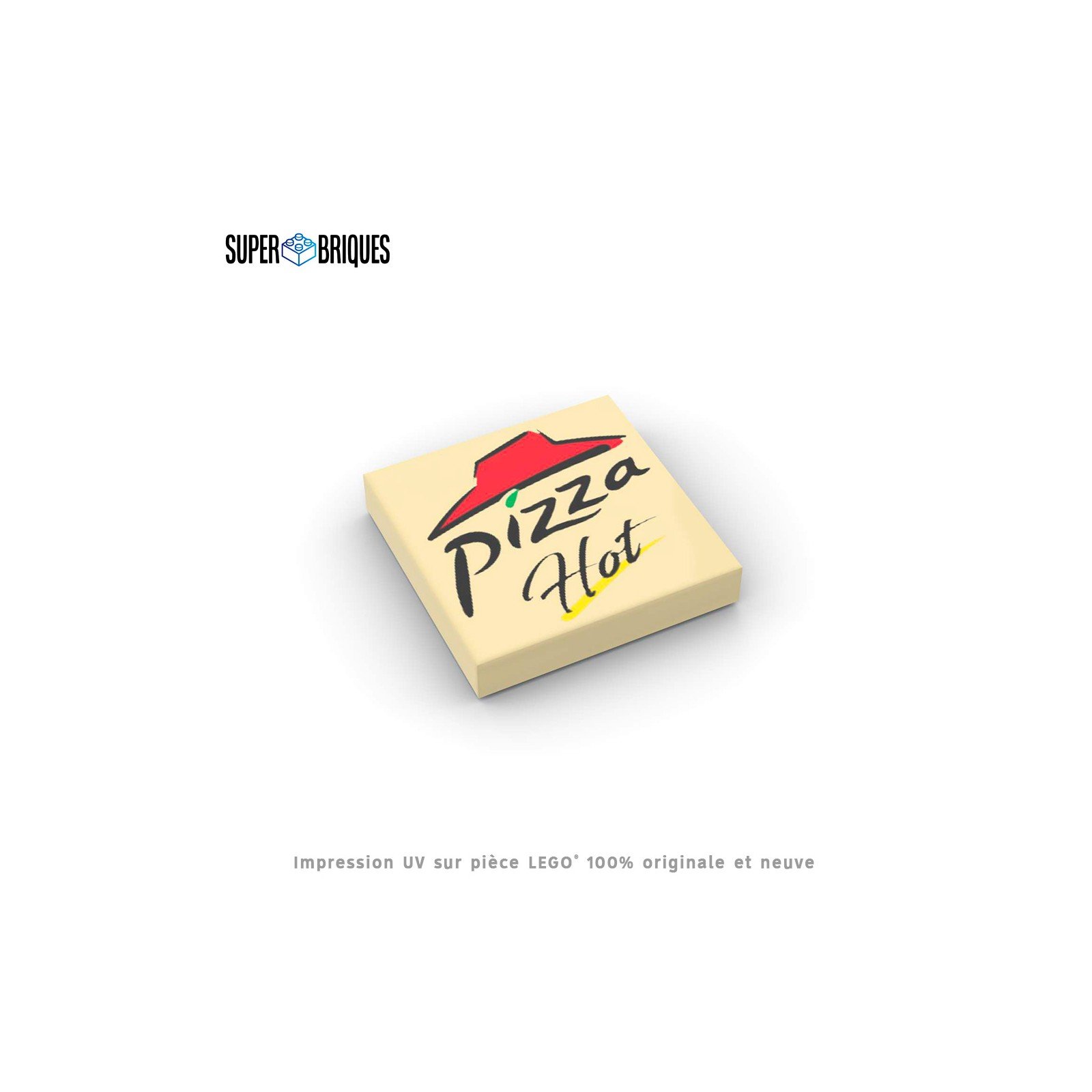 Boite de pizza "Pizza Hot" 2x2 - Pièce LEGO® customisée