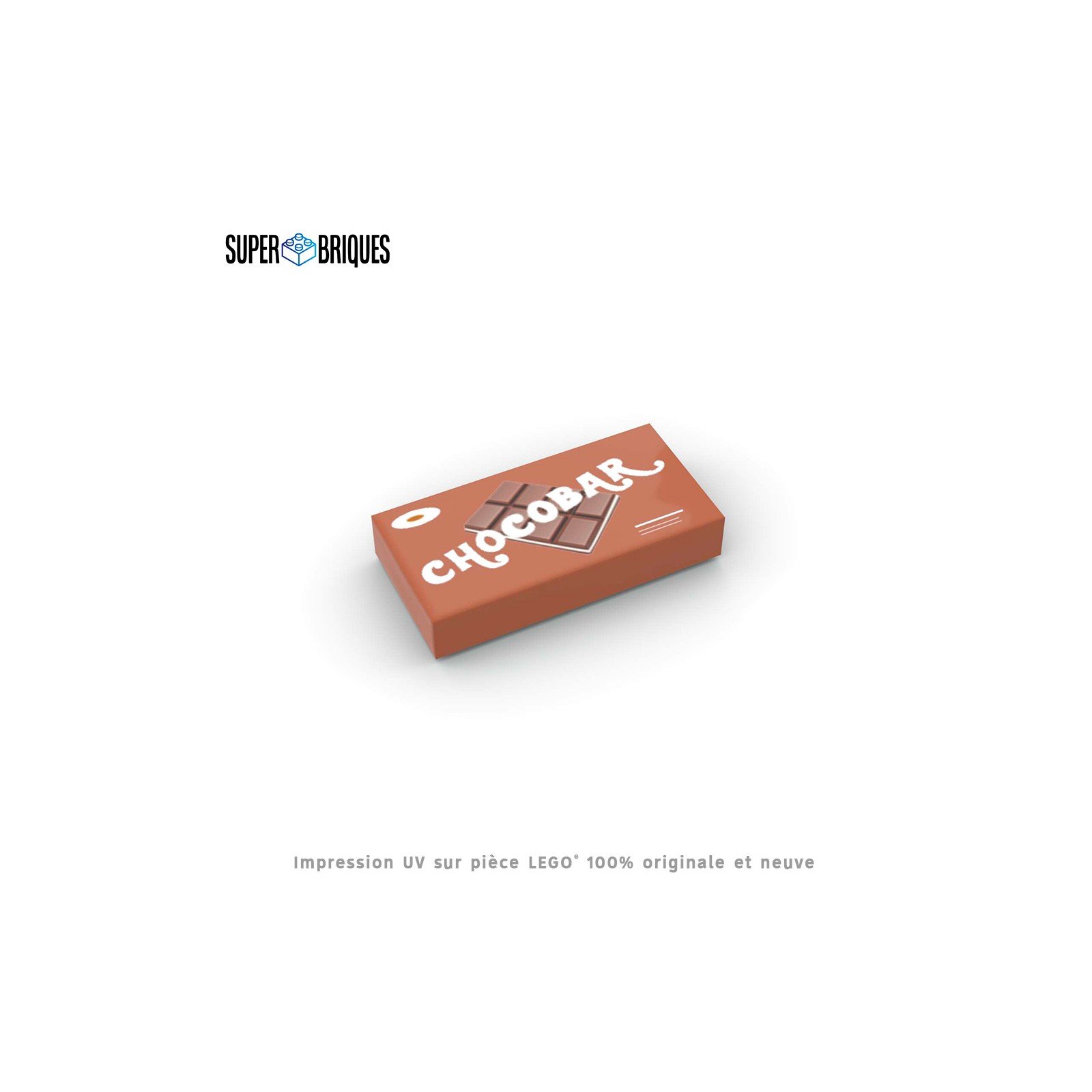 Barre chocolatée "Chocobar" 1x2 - Pièce LEGO® customisée