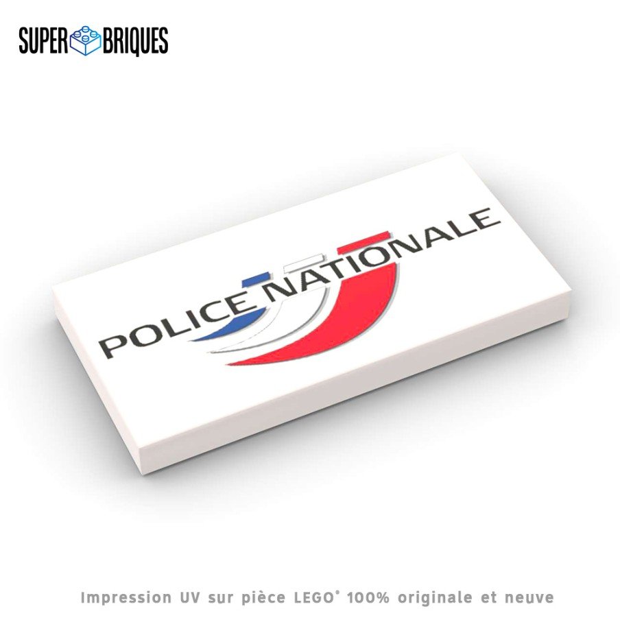 Panneau 2x4 Police Nationale - Pièce LEGO® customisée