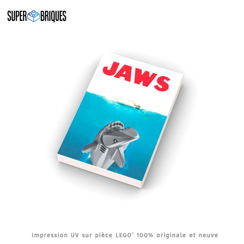 Affiche 2x3 "Jaws"- Pièce LEGO® customisée