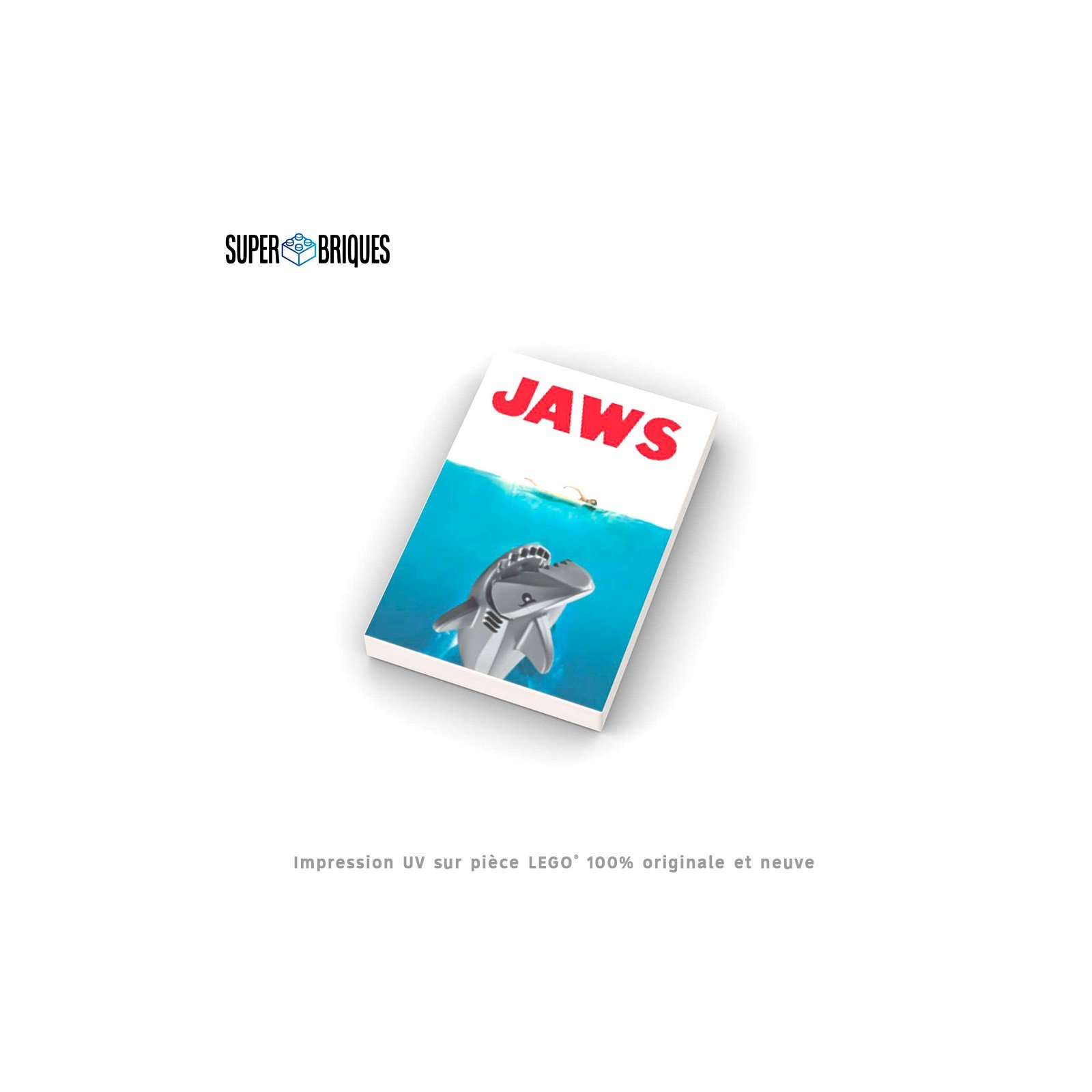 Affiche 2x3 "Jaws"- Pièce LEGO® customisée
