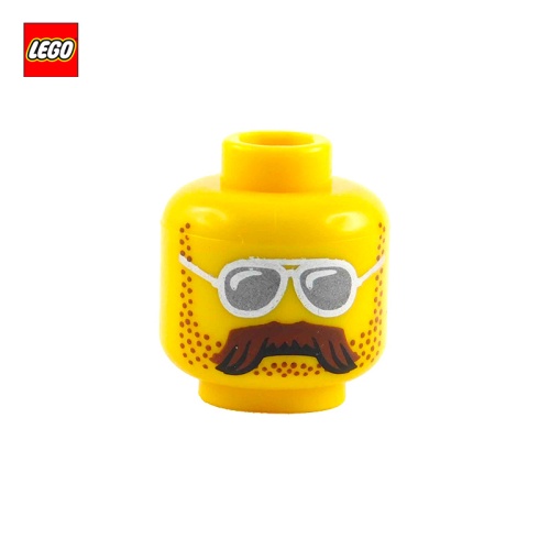 Tête de minifigurine biker moustachu - Pièce LEGO® 13493