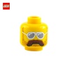 Tête de minifigurine biker moustachu - Pièce LEGO® 13493