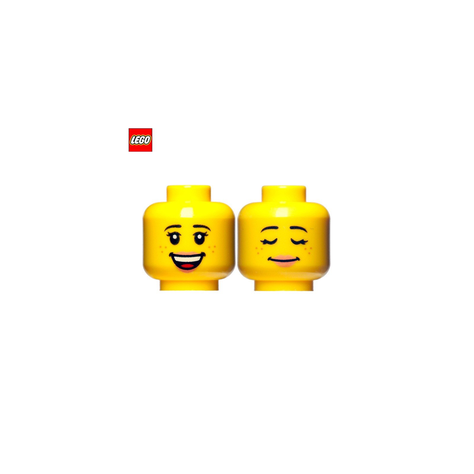 Tête de minifigurine femme endormie / sourire (2 faces) - Pièce LEGO® 21463