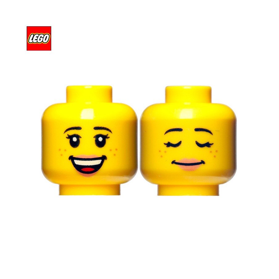 Tête de minifigurine femme endormie / sourire (2 faces) - Pièce LEGO® 21463