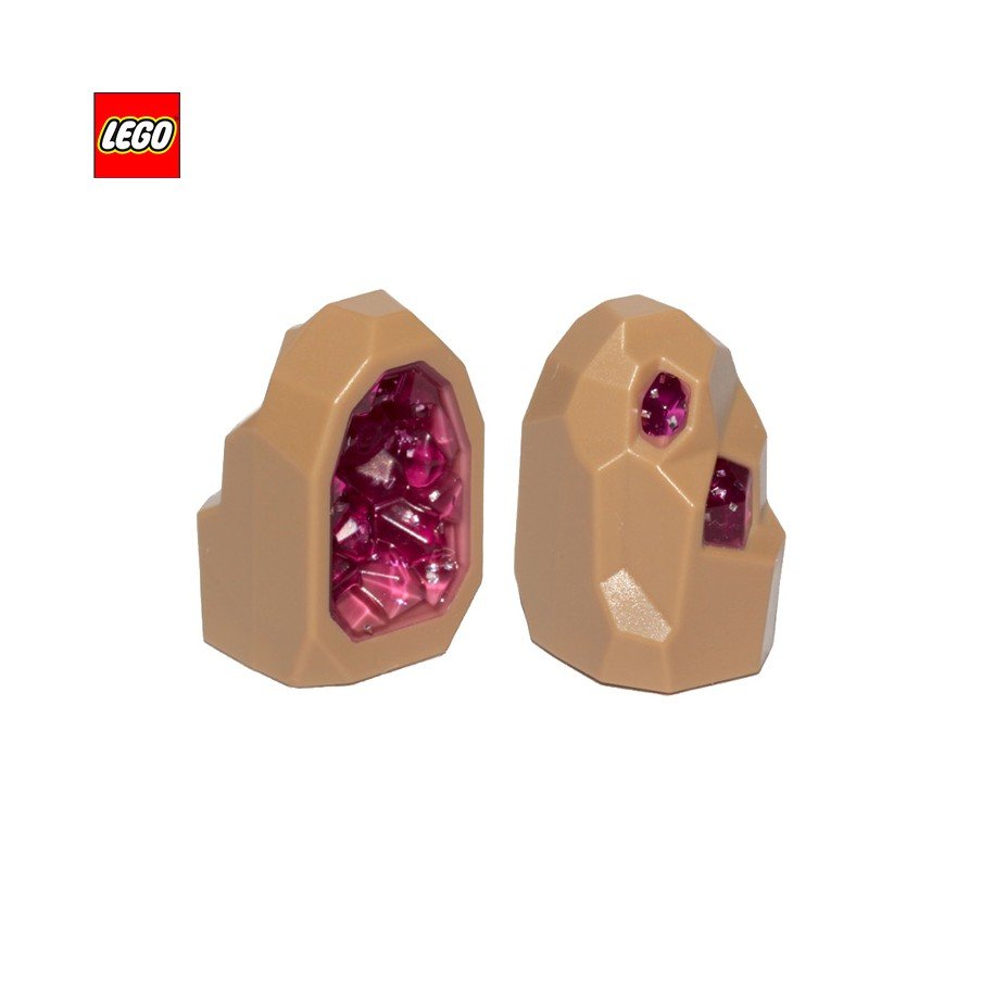 Geode / Rock with Glitter Trans-Dark Pink Crystal - LEGO® Part 49656