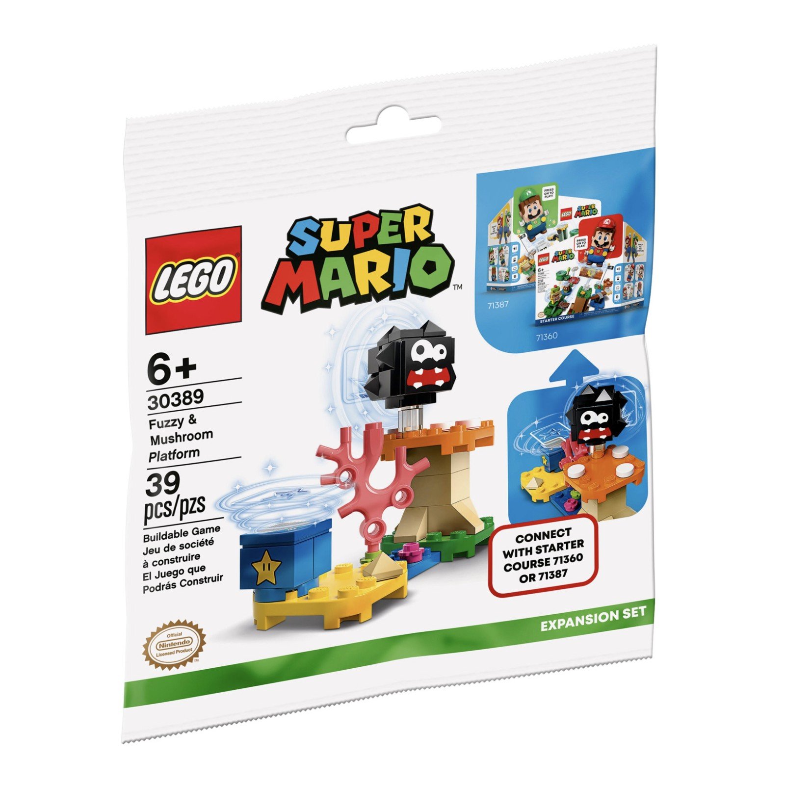 Fuzzy & Mushroom Platform - Polybag LEGO® Super Mario 30389
