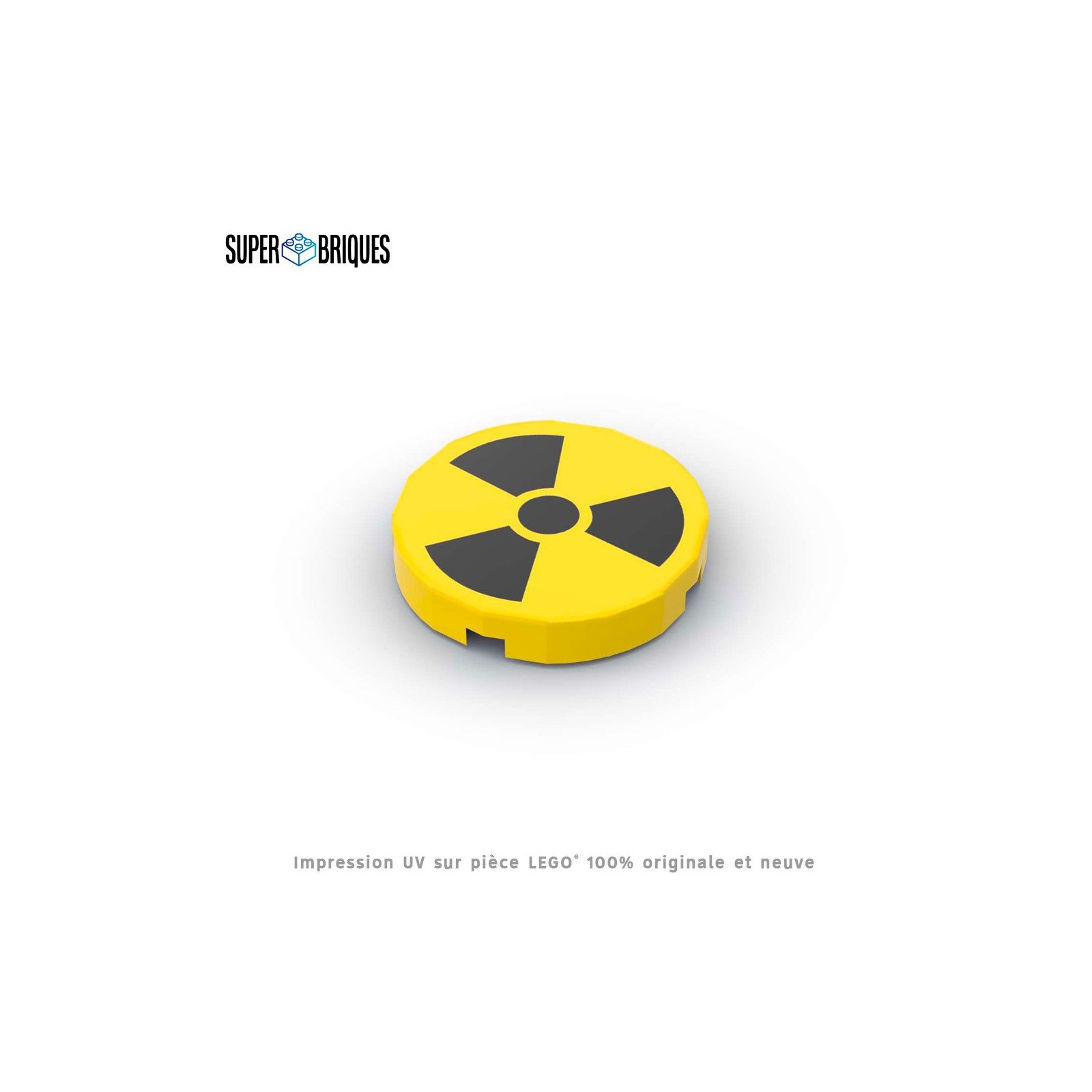 Tuile ronde 2x2 Radioactif - Pièce LEGO® customisée