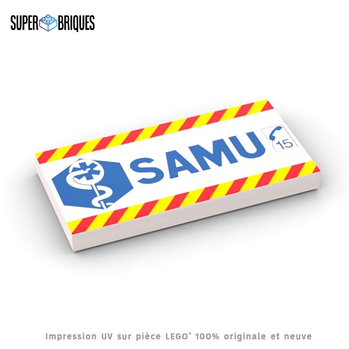 Panneau 2x4 SAMU - Pièce LEGO® customisée