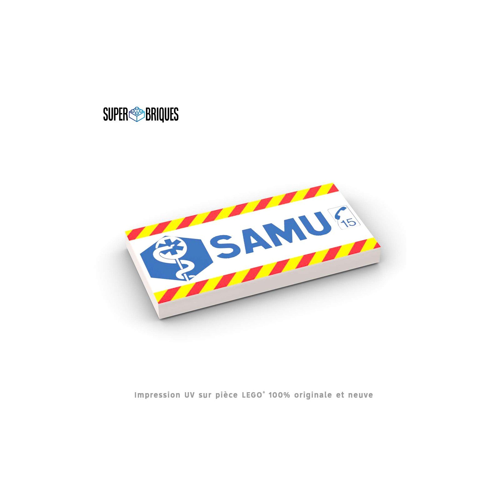 Panneau 2x4 SAMU - Pièce LEGO® customisée