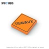 Panneau Danger "Travaux" 2x2 - Pièce LEGO® customisée