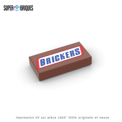 Barre chocolatée "Brickers" 1x2 - Pièce LEGO® customisée