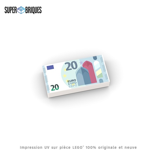 Billet de 20 Euros 1x2 - Pièce LEGO® customisée