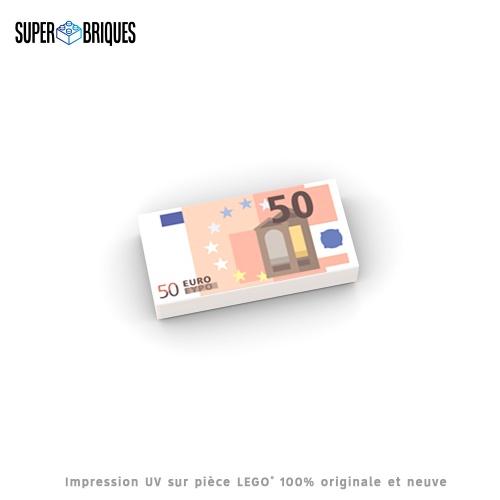 Billet de 50 Euros 1x2 - Pièce LEGO® customisée