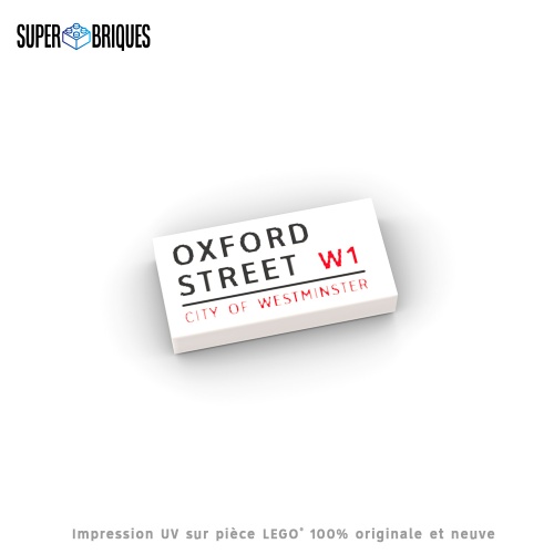 Panneau de rue anglais "Oxford Street" - Pièce LEGO® customisée