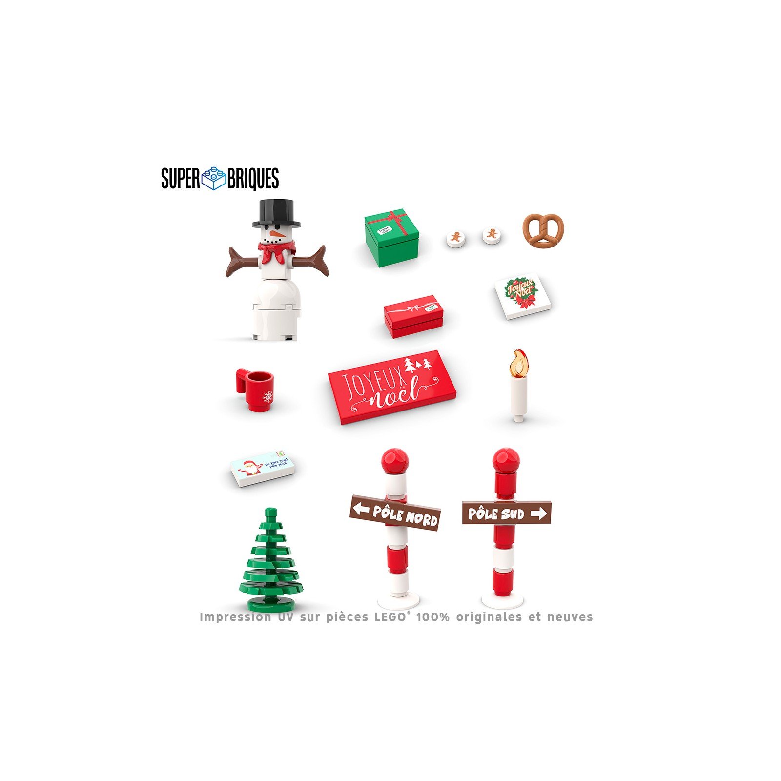Pack de pièces "Joyeux Noël" - Pièces LEGO® customisées