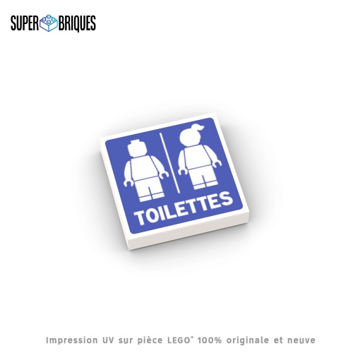Panneau 2x2 "Toilettes" - Pièce LEGO® customisée