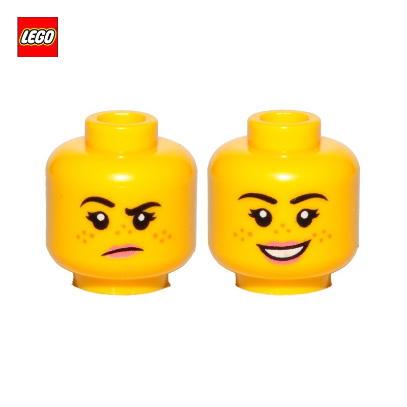 Tête de minifigurine femme souriante / vexée(2 faces) - Pièce LEGO® 56242 Tête de minifigurine femme souriante / vexée(2 faces) - Pièce LEGO® 56242
