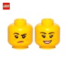 Tête de minifigurine femme souriante / vexée(2 faces) - Pièce LEGO® 56242