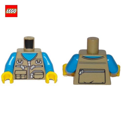 Torse (avec bras) gilet à zips - Pièce LEGO® 76382